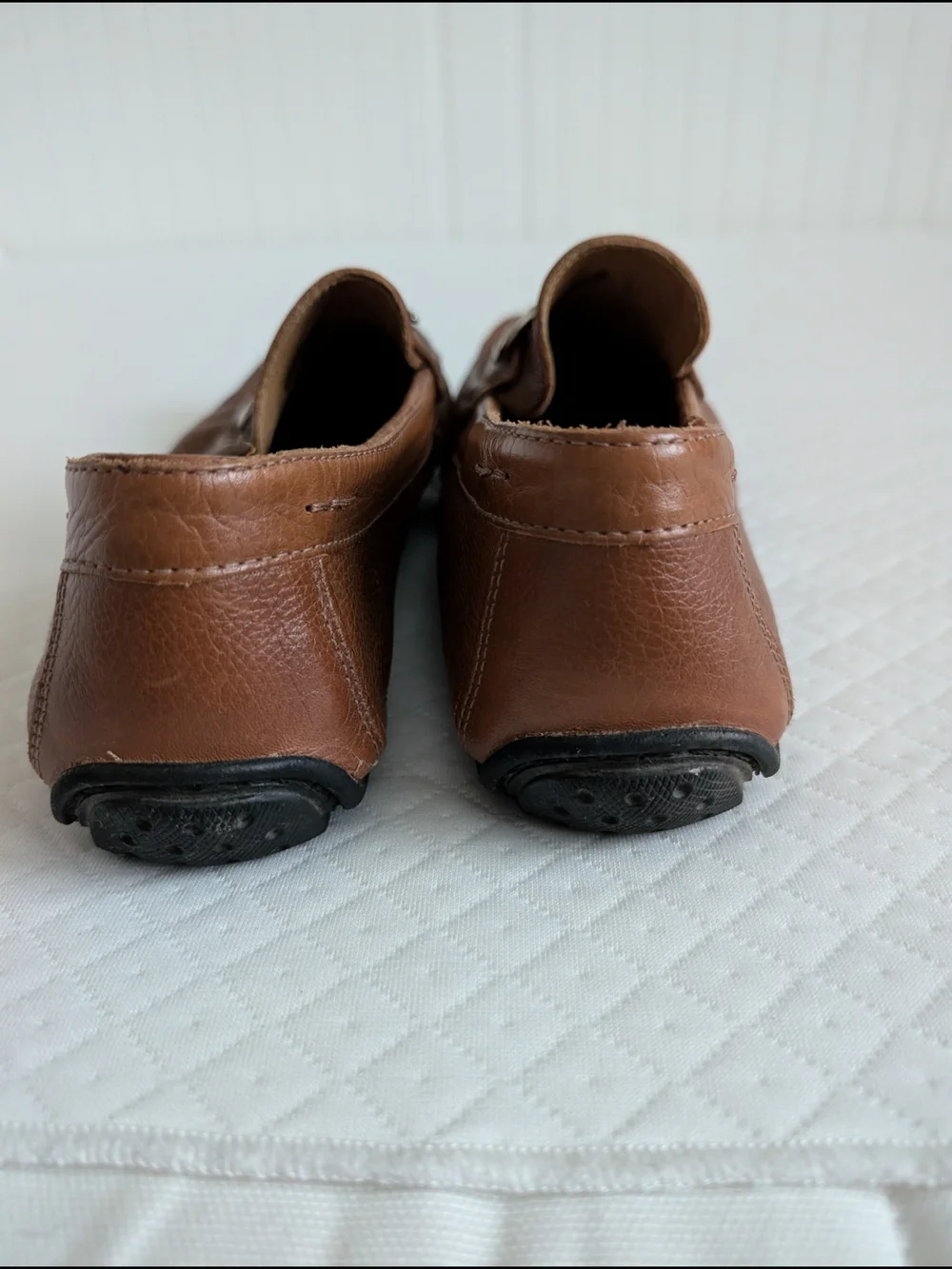 Marc Joseph Men's Chestnut Cognac Brown Leather Loafer Moccasin Buckle size 12